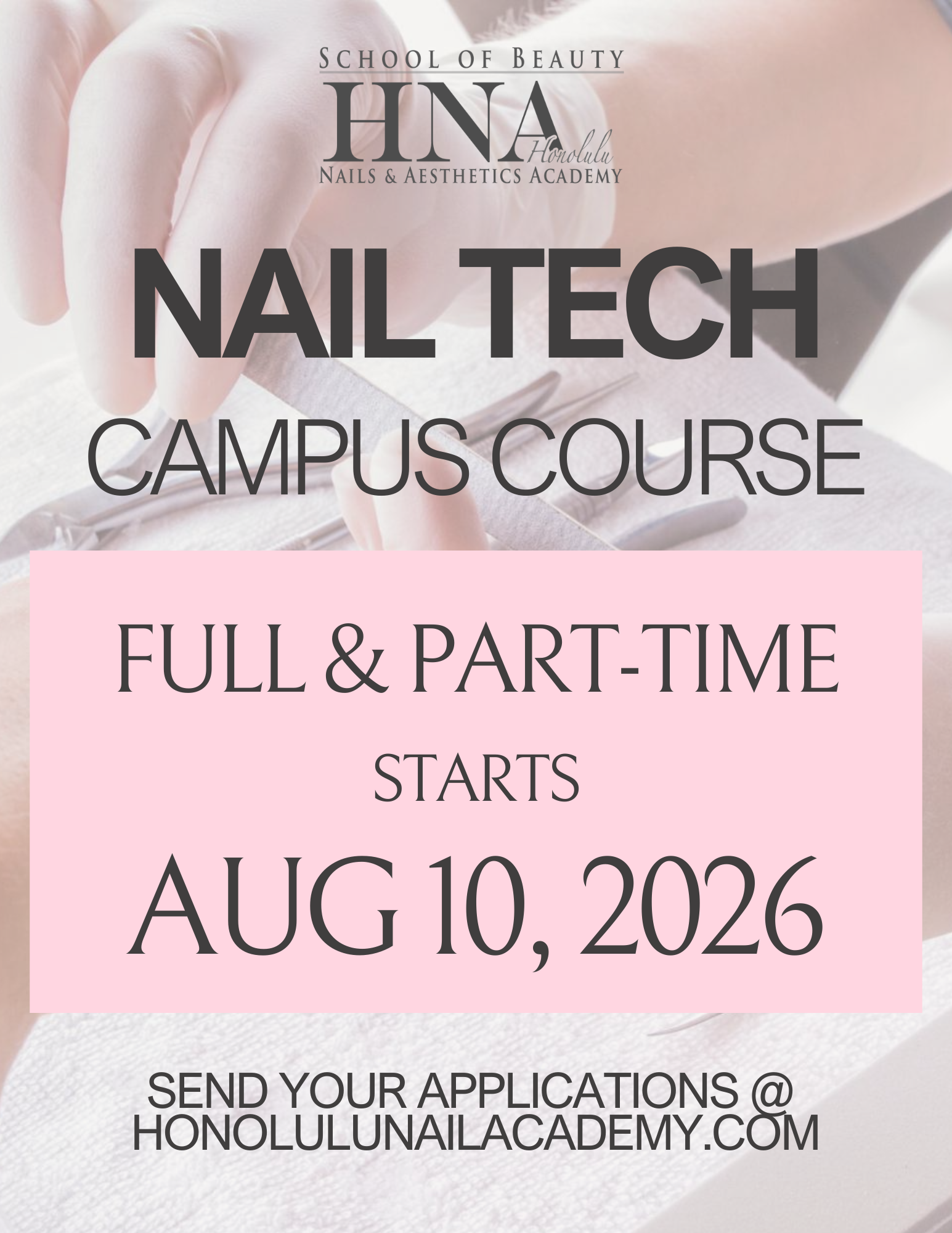Nail Tech Campus Course August 10,2026